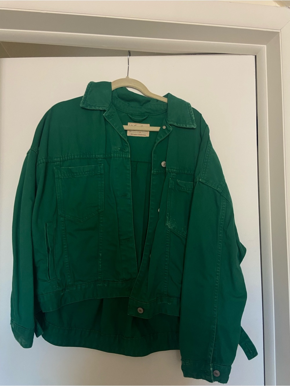 Free People Green Denim Jacket